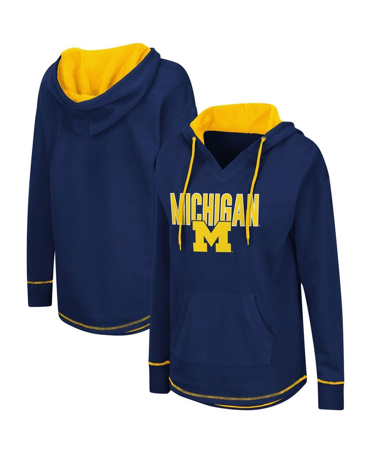 Womens Colosseum Michigan Wolverines Tunic Pullover Hoodie Blue product image