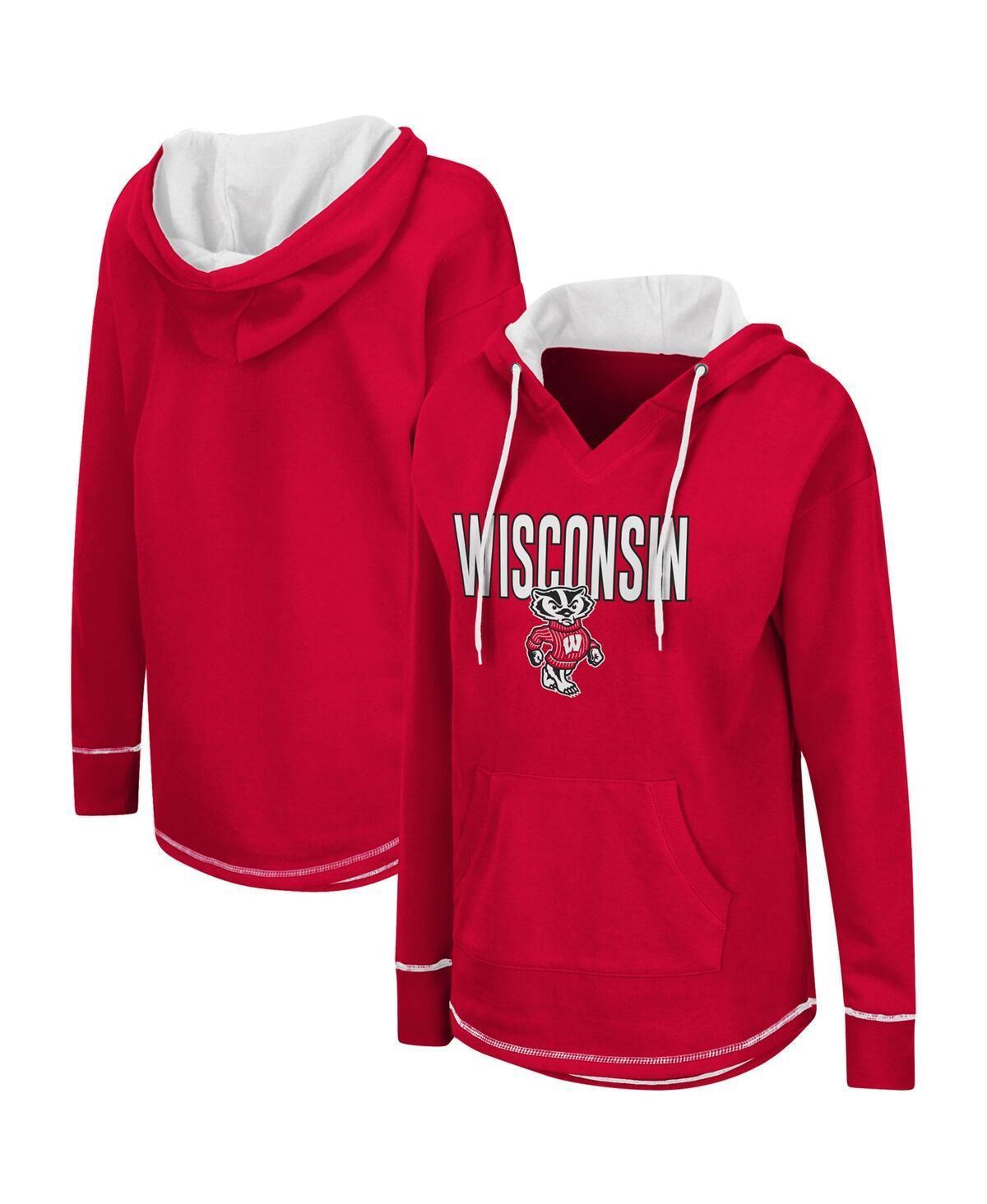 Womens Red Wisconsin Badgers Tunic Pullover Hoodie Product Image