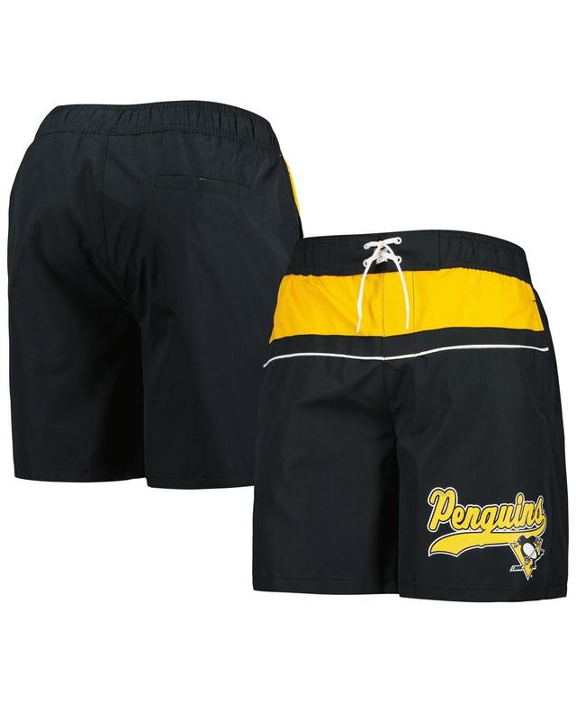 Mens Starter Black Pittsburgh Penguins Freestyle Volley Swim Shorts Product Image