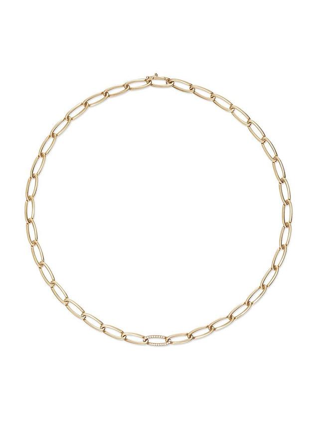 Womens Lulu Small 18K Yellow Gold & 0.09 TCW Diamond Necklace Product Image