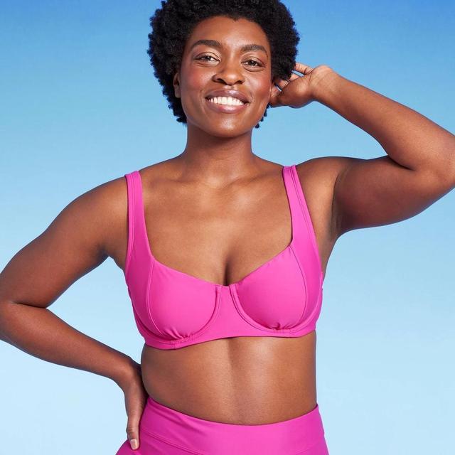 Womens Seamed Underwire Bikini Top - Kona Sol Pink S Product Image