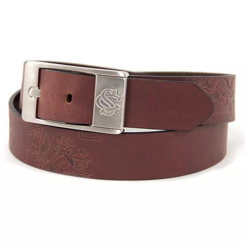 Mens South Carolina Gamecocks Brandish Leather Belt Brown Product Image