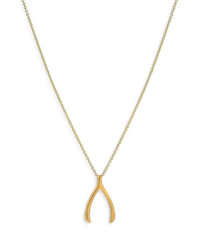 Zoe Lev 14K Yellow Gold Wishbone Pendant Necklace, 18 Product Image