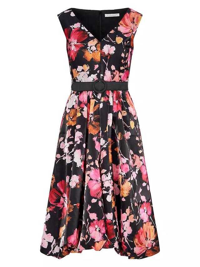 Viola Floral Organza Bubble-Hem Midi-Dress Product Image