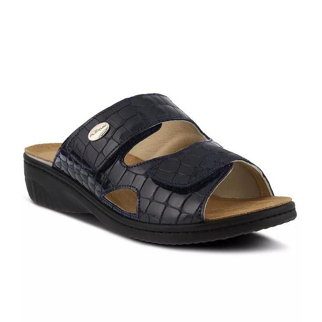 Flexus by Spring Step Almeria Womens Slide Sandals Blue Patent Product Image