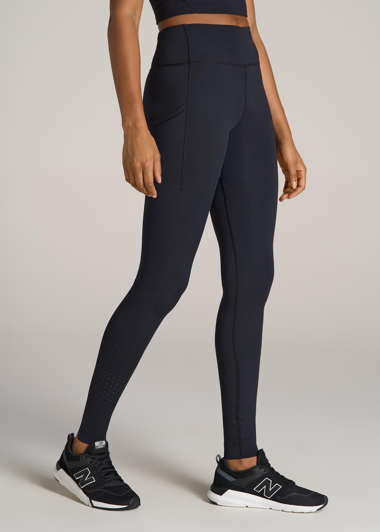 Mid Rise Run Legging for Tall Women in Black Female Product Image