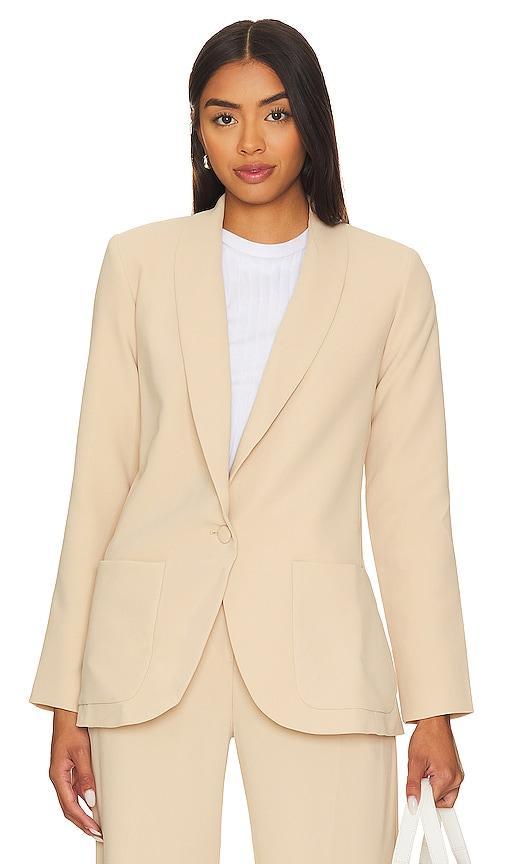 Amanda Uprichard Shawl Collar Blazer in Ivory - White. Size M (also in XS, S, L). Product Image