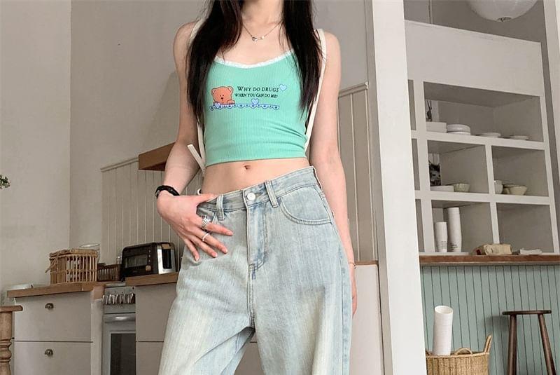 Low Rise Washed Wide Leg Jeans Product Image