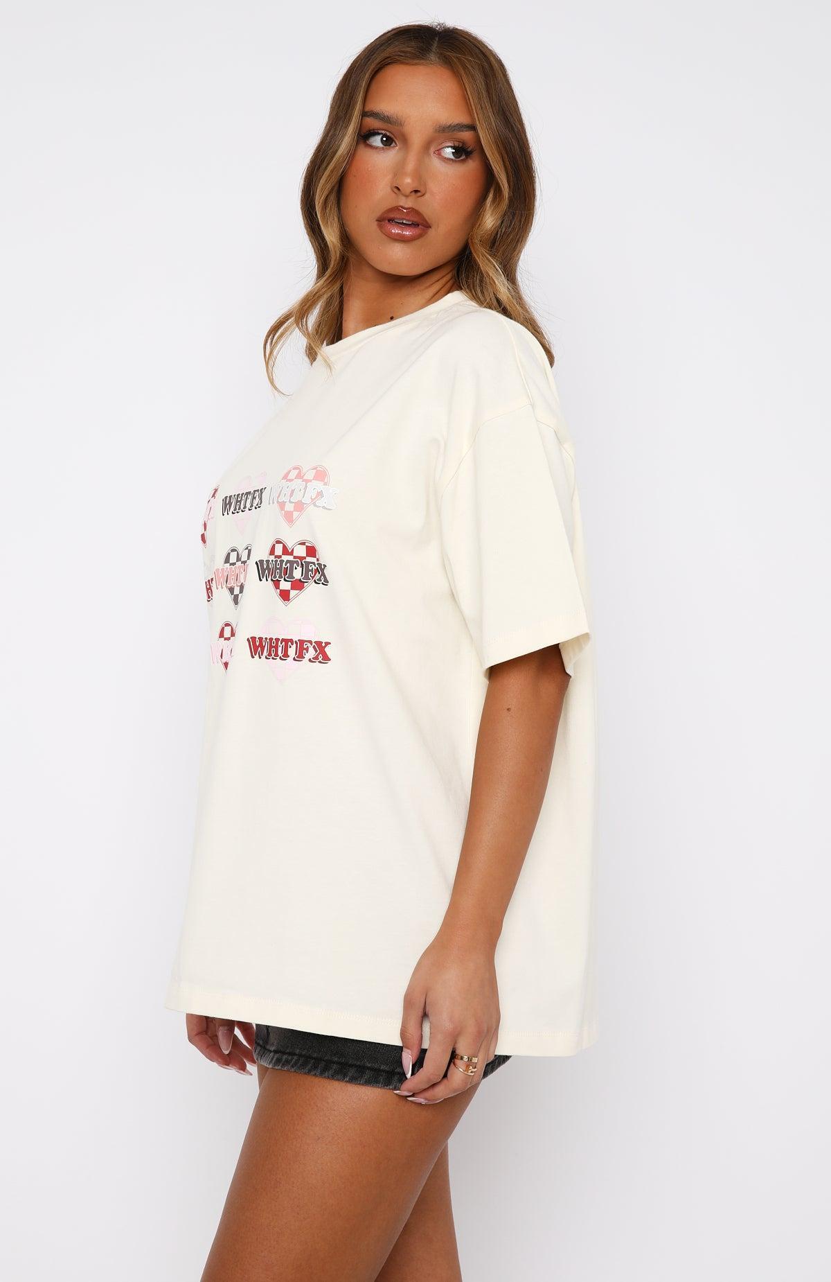 She's Too Nice Oversized Tee Off White Product Image