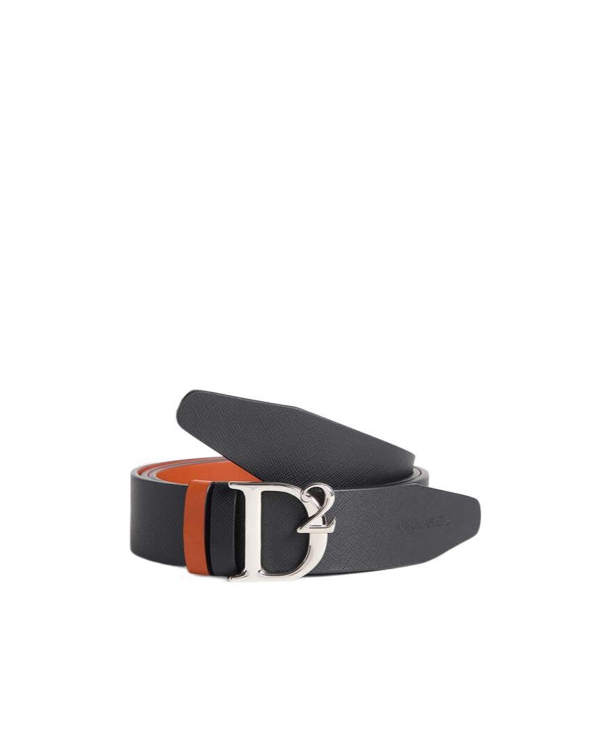 DSQUARED2 D2 Statement-buckle Leather Belt In Black Product Image