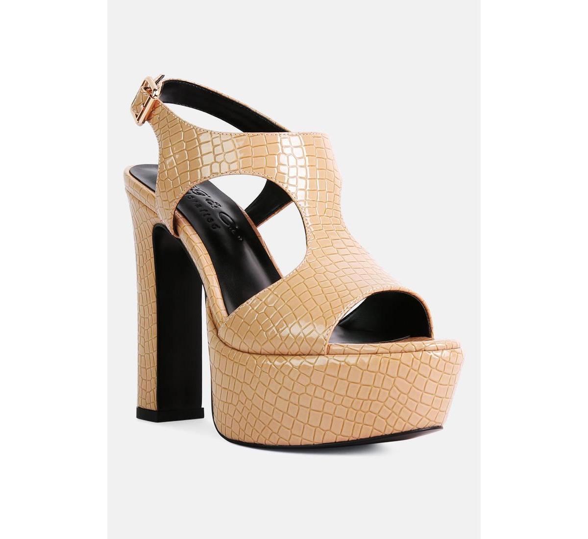 Croft Croc Womens High Heeled Cut Out Sandals product image