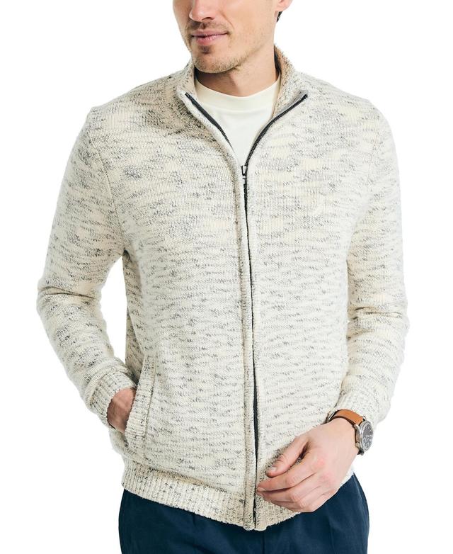 Nautica Mens Marled Full-Zip Sweater Product Image