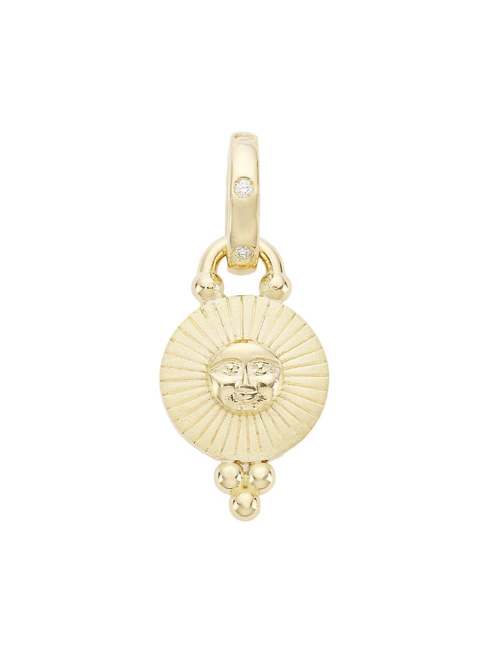 Womens Mini Sole 18K Yellow Gold & Diamond Pendant Product Image