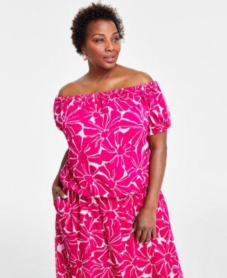 Plus Size Off-The-Shoulder Top, Created for Macy's Product Image