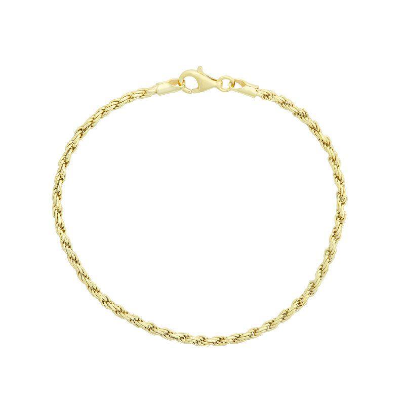 Giorgio di Vicenza Sterling Silver Rope Chain Bracelet, Womens Gold Tone Product Image