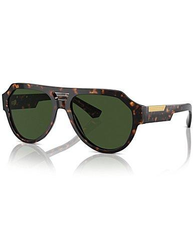 Dolce  Gabbana Mens DG4466 56mm Havana Aviator Sunglasses Product Image