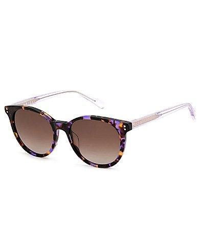 Fossil Womens 51mm Round Tortoise Sunglasses Product Image