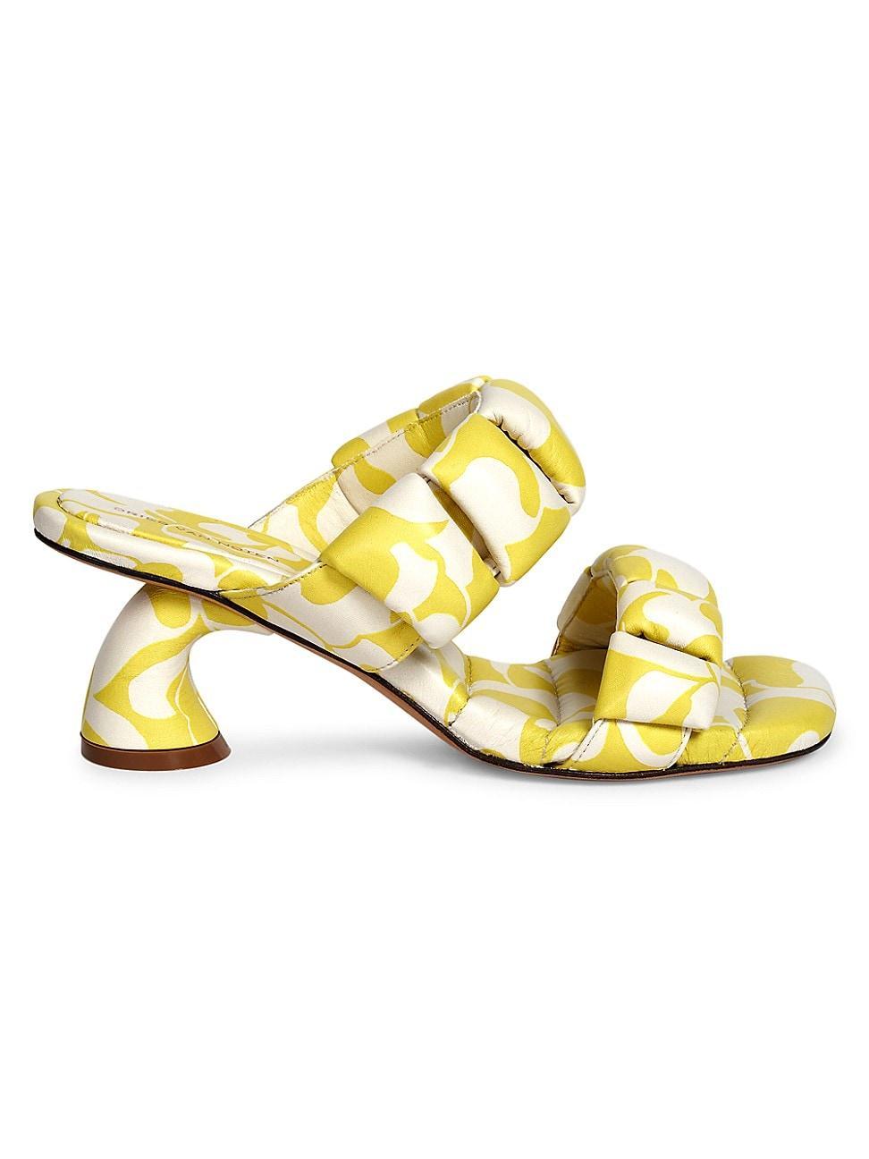 Womens 65MM Printed Leather Sandals Product Image