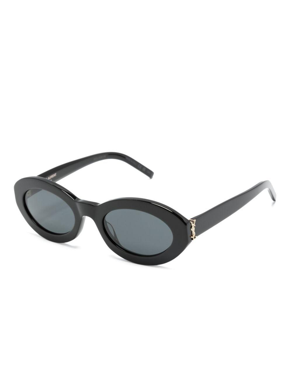 Monogram-hinge Oval-frame Sunglasses In Black Product Image