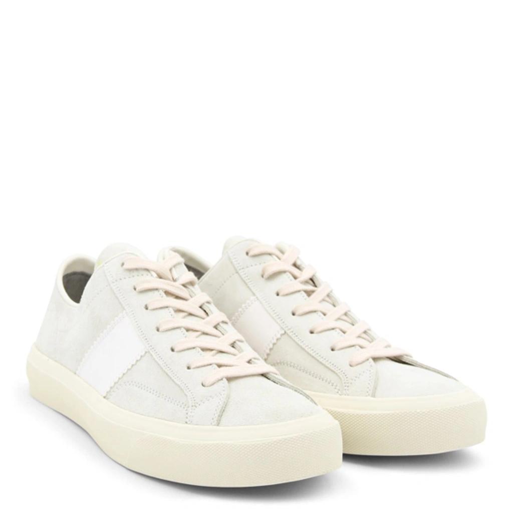 TOM FORD Logo-patch Lace-up Sneakers In White Product Image