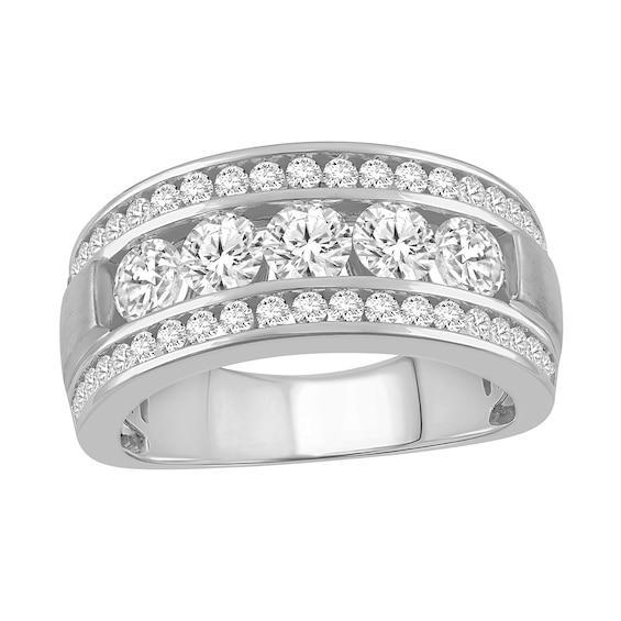 Men's 2 CT. T.W.Certified Lab-Created Diamond Band in 14K White Gold (F/Vs2) Product Image