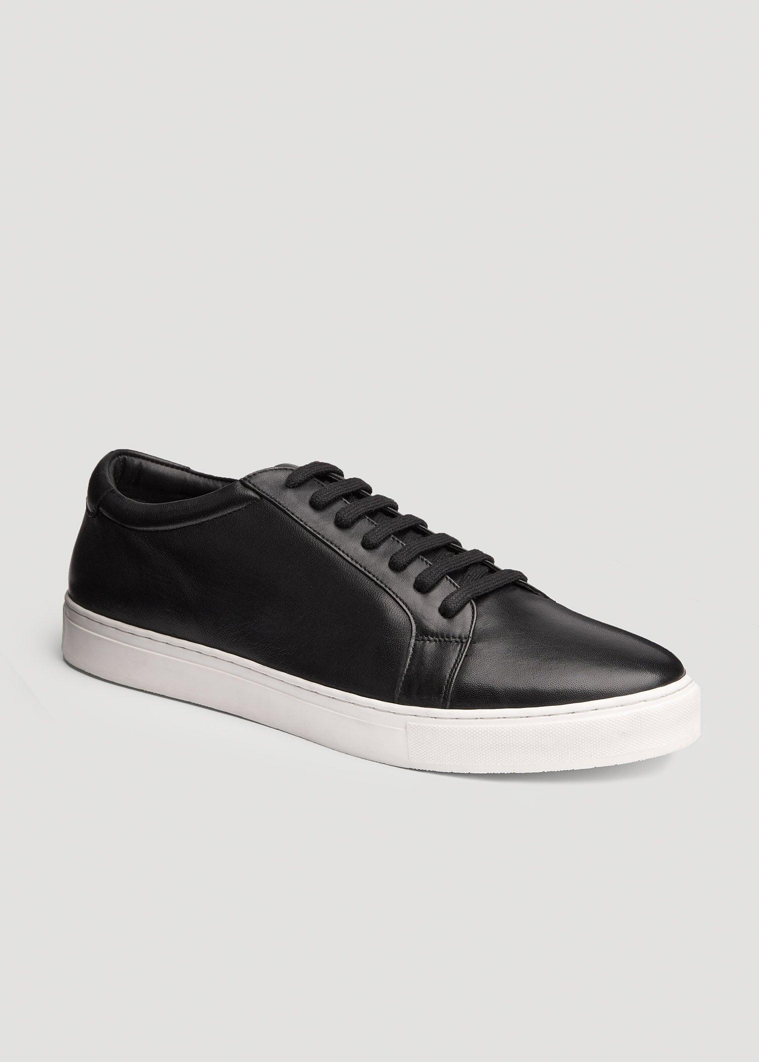 Cupsole Tennis Sneakers for Tall Men in Black product image