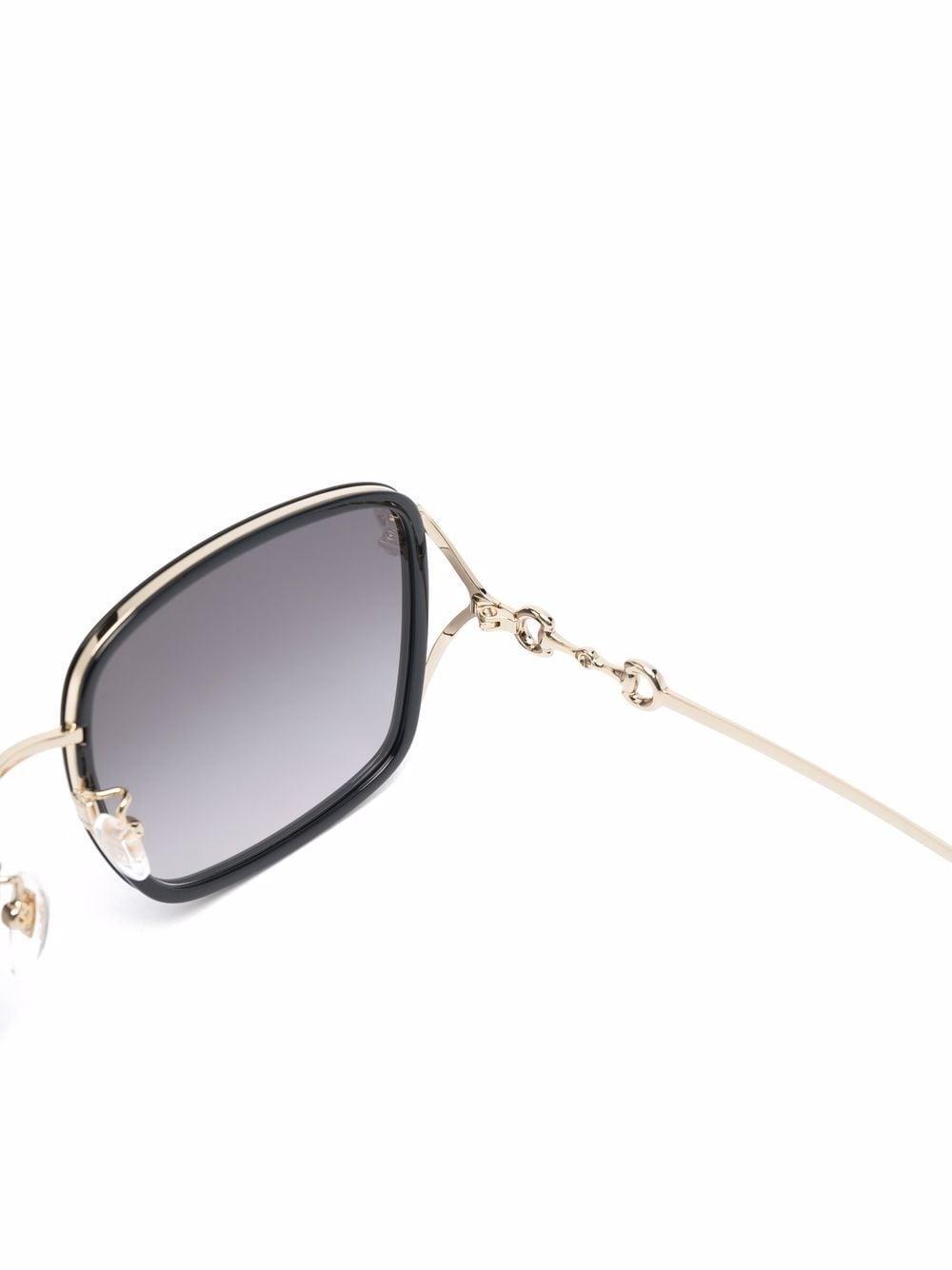 Square-frame Metal Sunglasses In Black Product Image