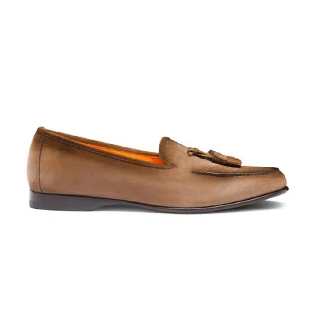 SANTONI Men's Slip On Tassel Loafers - Exclusive In Brown Product Image