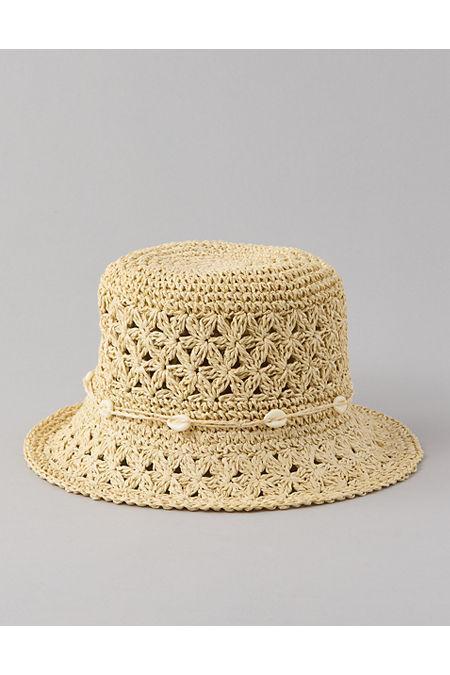 AE Crochet Straw Bucket Hat Women's product image