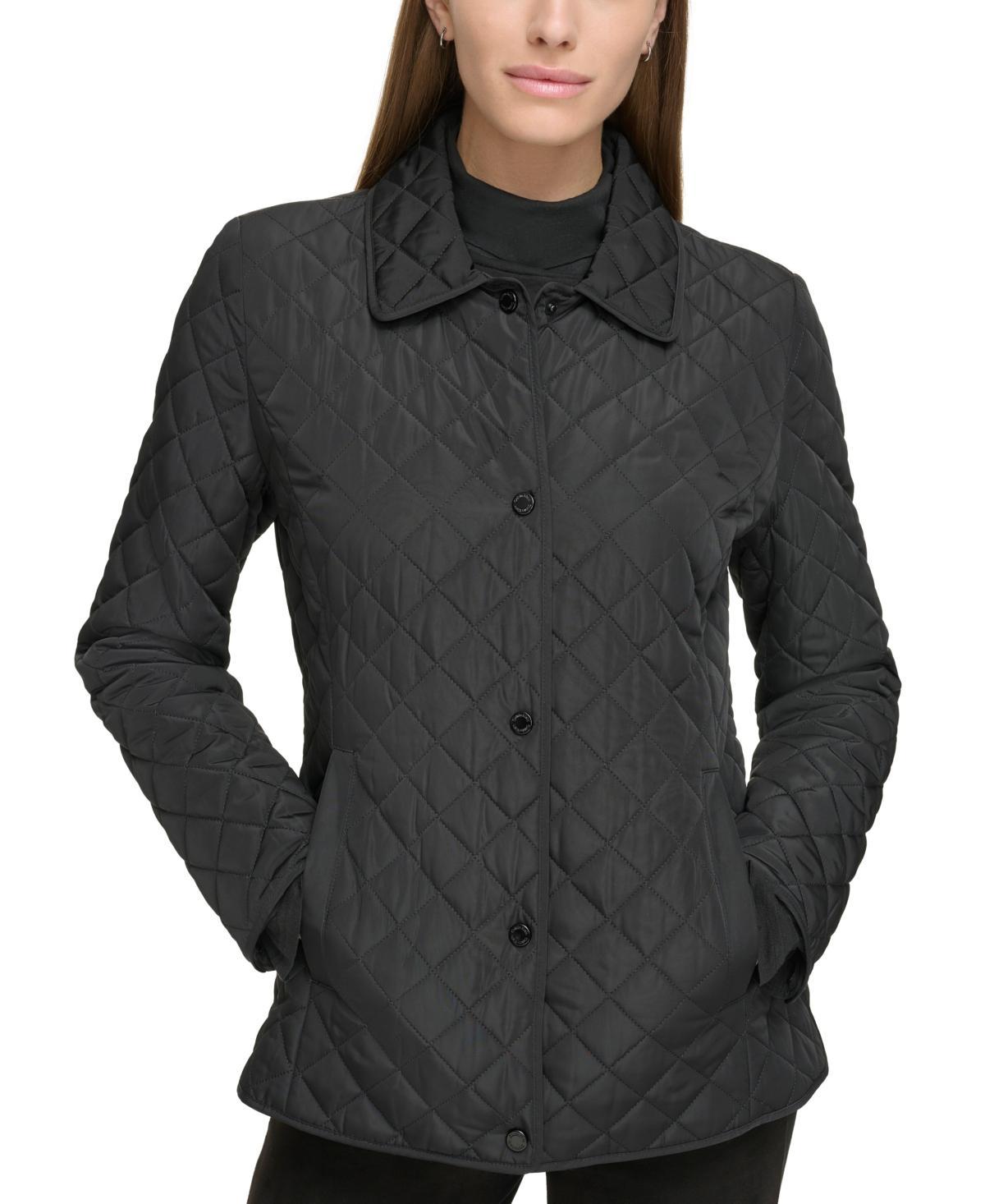 Calvin Klein Womens Collared Quilted Coat Product Image