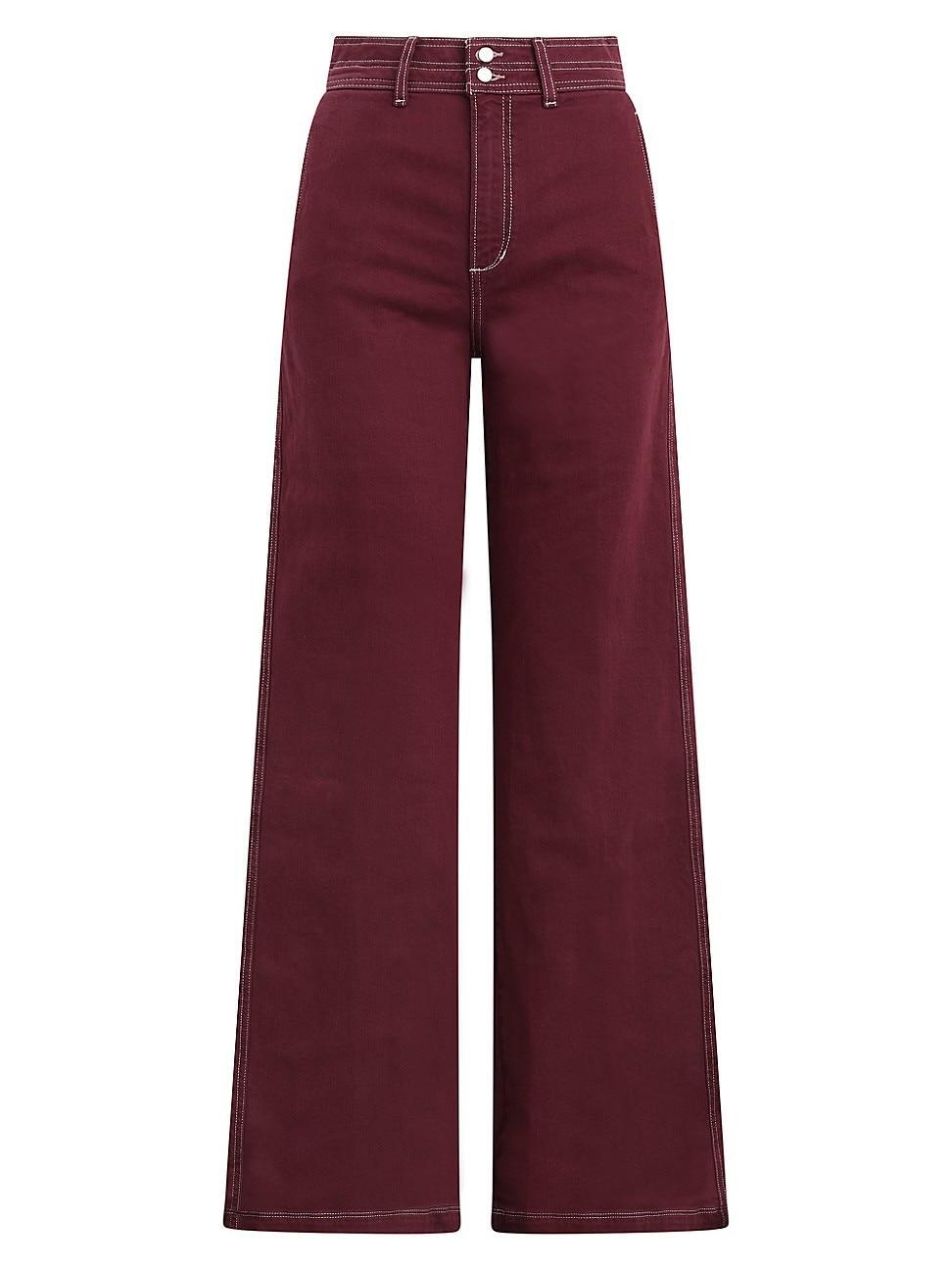 Womens Allana Cotton-Blend Wide-Leg Pants Product Image