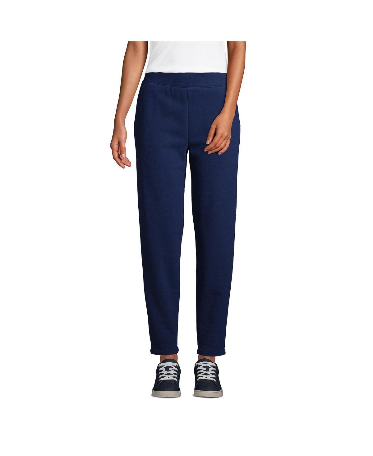 Womens Lands End Serious Sweats Ankle Sweatpants Dark Blue Product Image