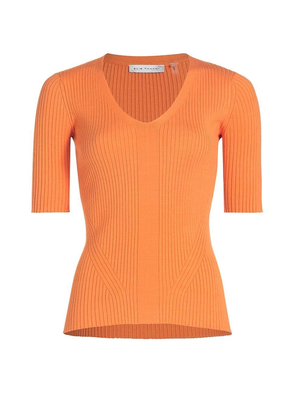 Womens Deanne Knit V-Neck Top Product Image