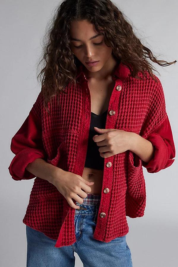 BDG Bryson Waffle Shirt Jacket Top Womens at Urban Outfitters Product Image