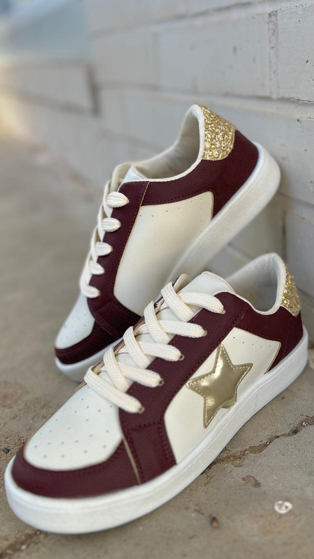 Burgundy Game Day Sneakers Product Image