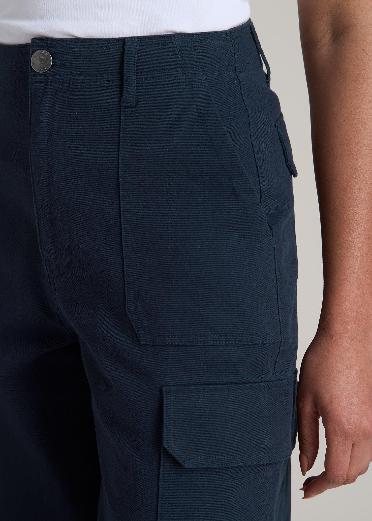 Straight Leg Cargo Chino Pants for Tall Women in Navy Product Image