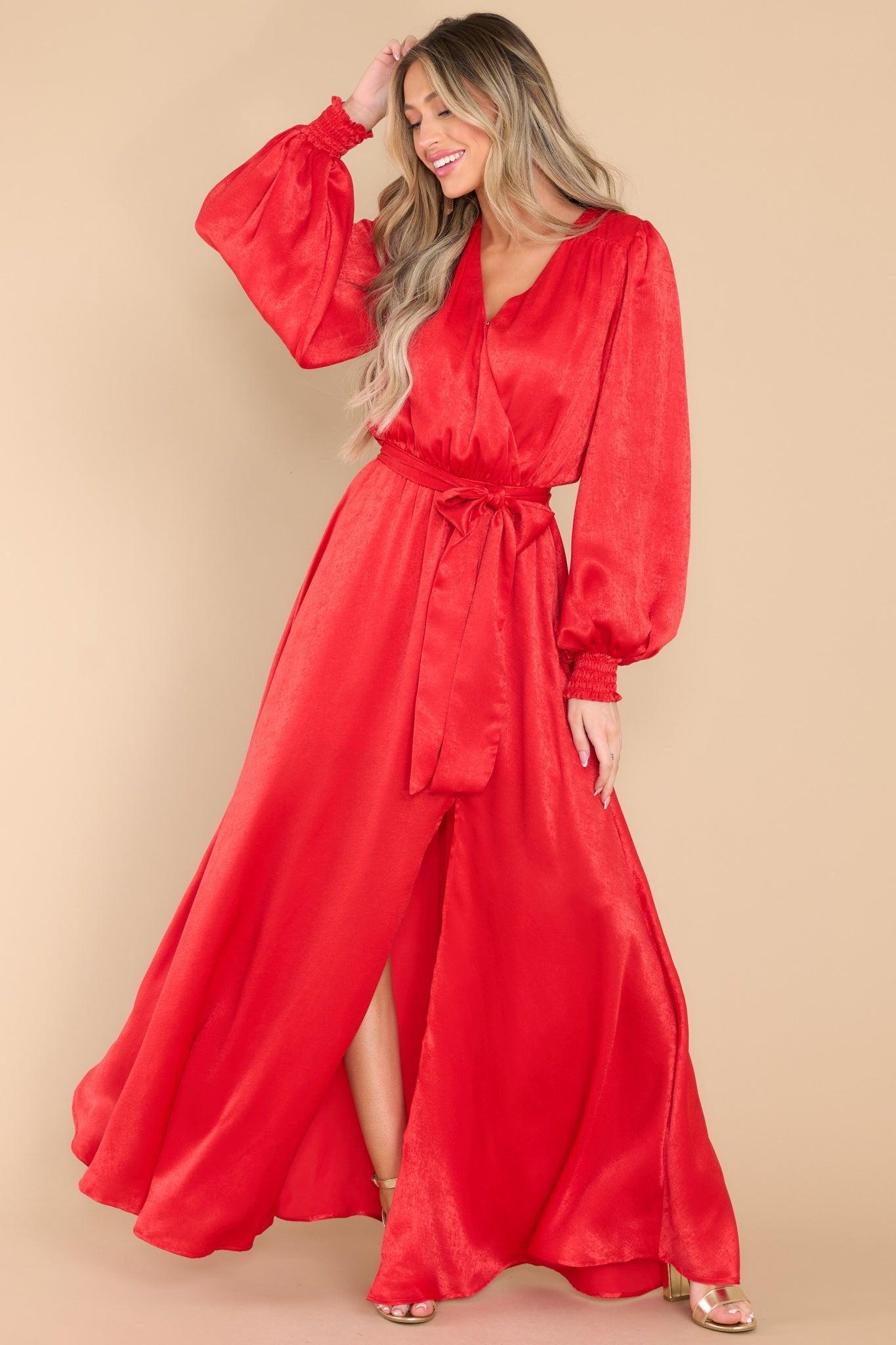 Aura Settle The Score Red Maxi Dress Product Image