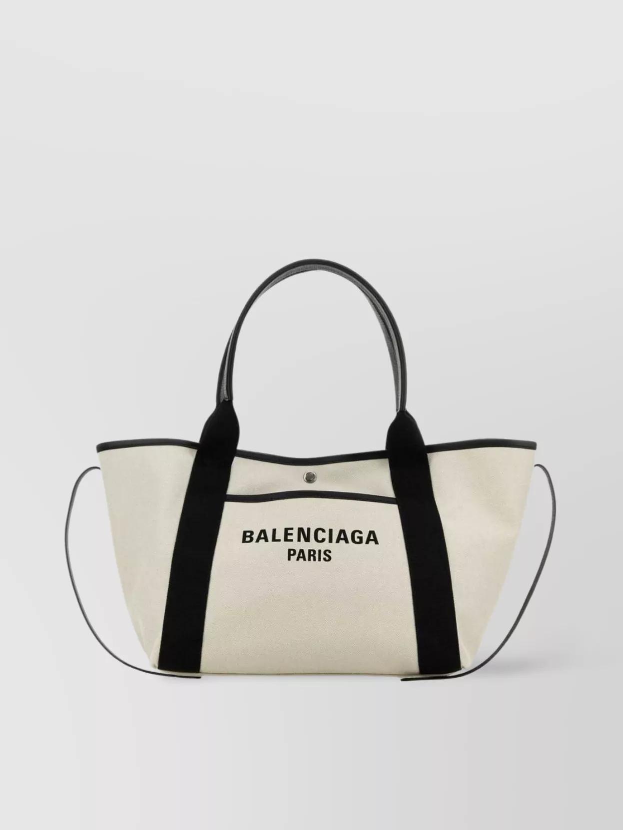 BALENCIAGA Medium Canvas Biarritz Shopping Bag In Beige Product Image