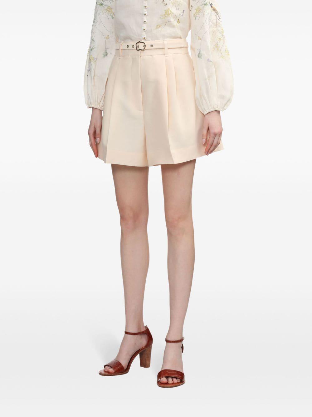 ZIMMERMANN Matchmaker Tuck Front Shorts In Pink Product Image