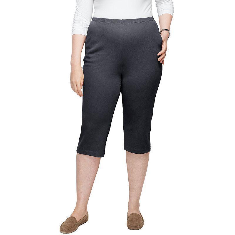 Plus Size Lands End Sport High Waist Pull-On Capri Pants, Womens Red Desert Product Image