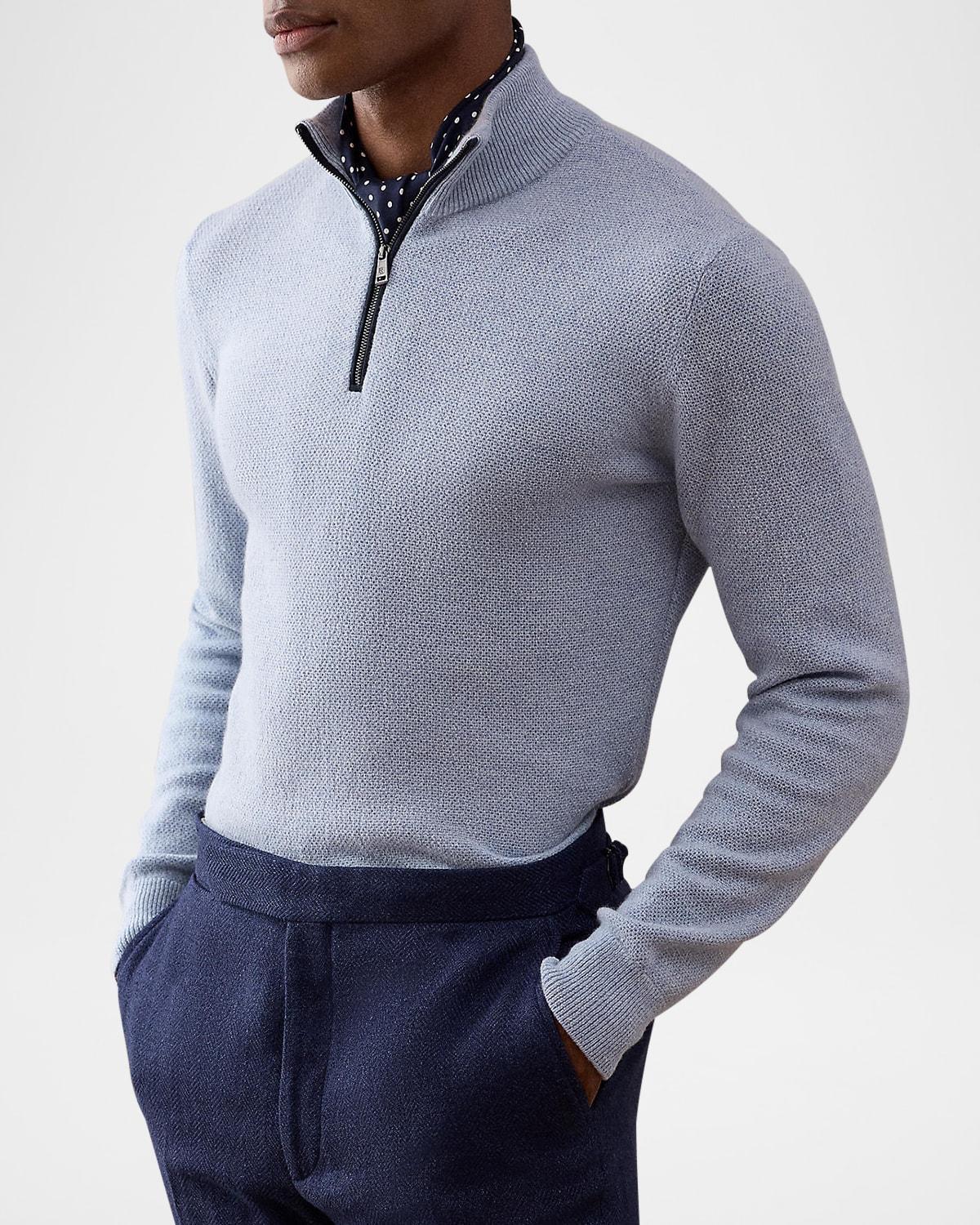 Men's Cashmere Birdseye Quarter-Zip Sweater Product Image