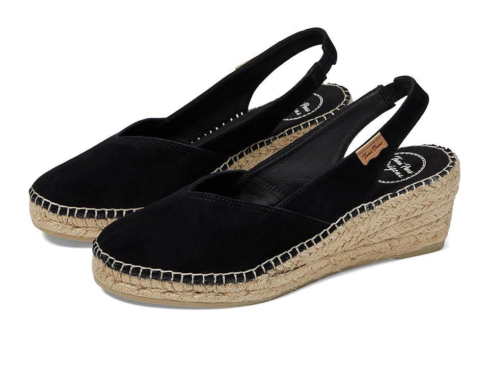 Toni Pons Betty-A (Black Suede) Women's Wedge Shoes Product Image