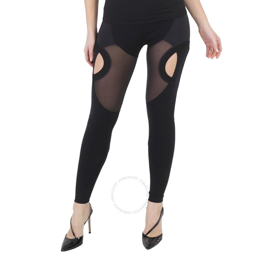 BURBERRY Kayla Jersey And Mesh Panelled Leggings In Black Product Image