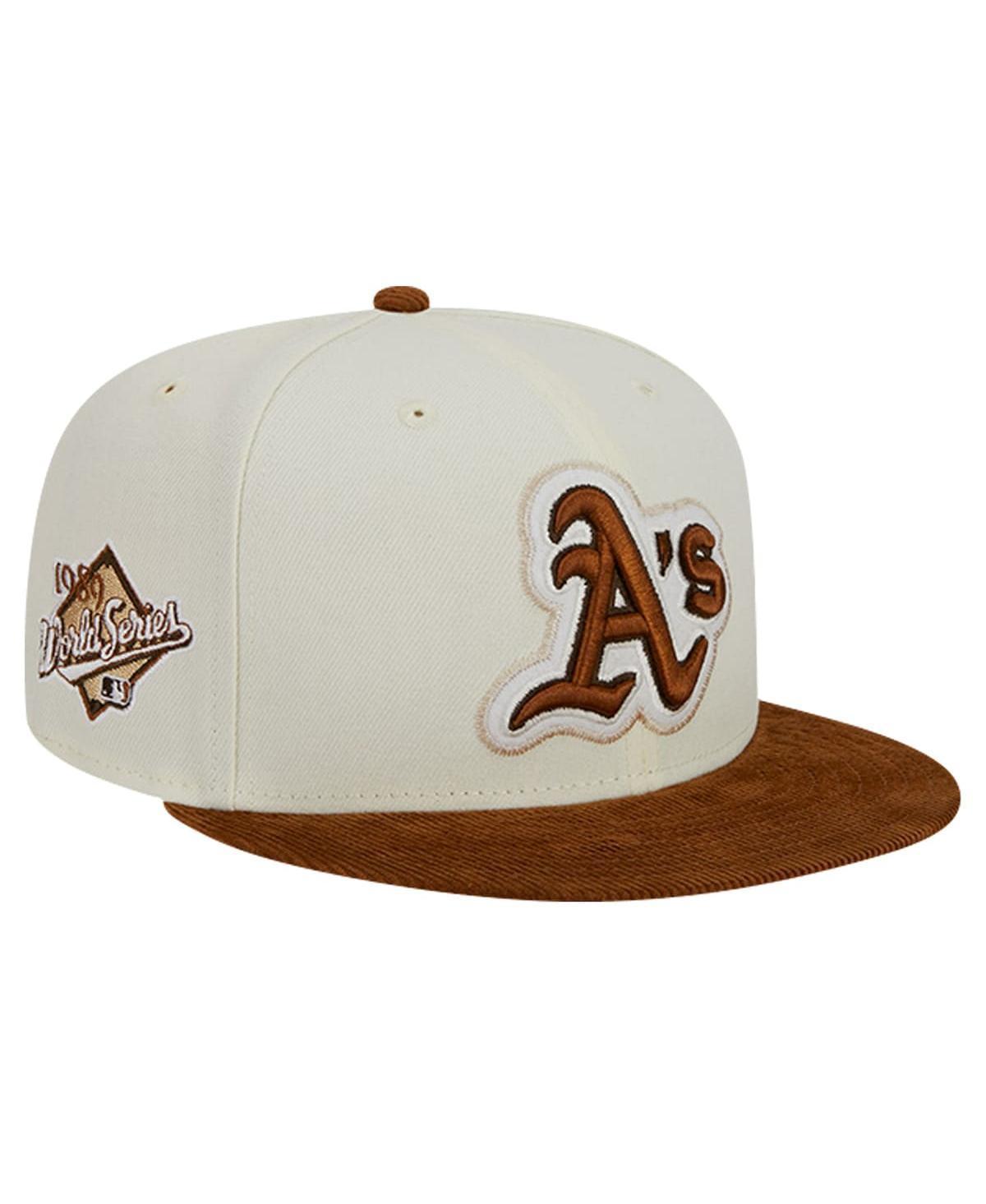 New Era Mens Cream Oakland Athletics Chrome Corduroy Visor 59FIFTY Fitted Hat Product Image