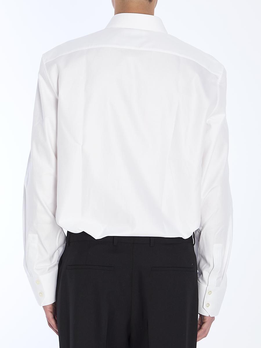 Shirt In Striped Cotton Poplin In White Product Image