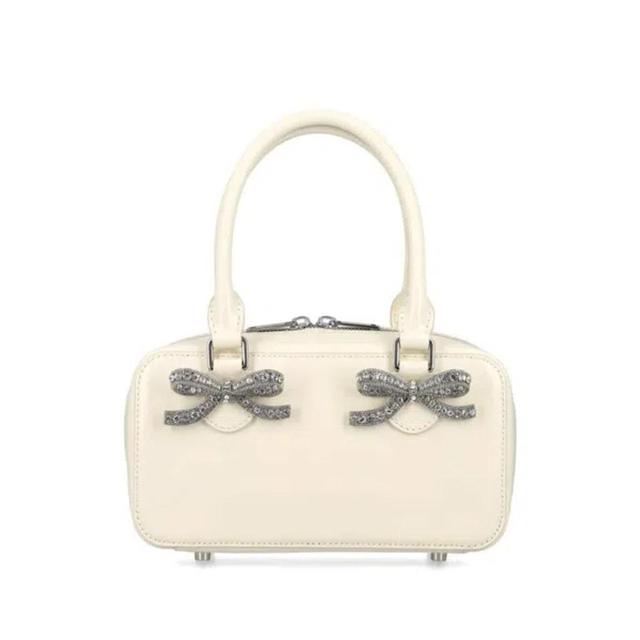 Mini Leather Top Handle Bag In Cream Product Image