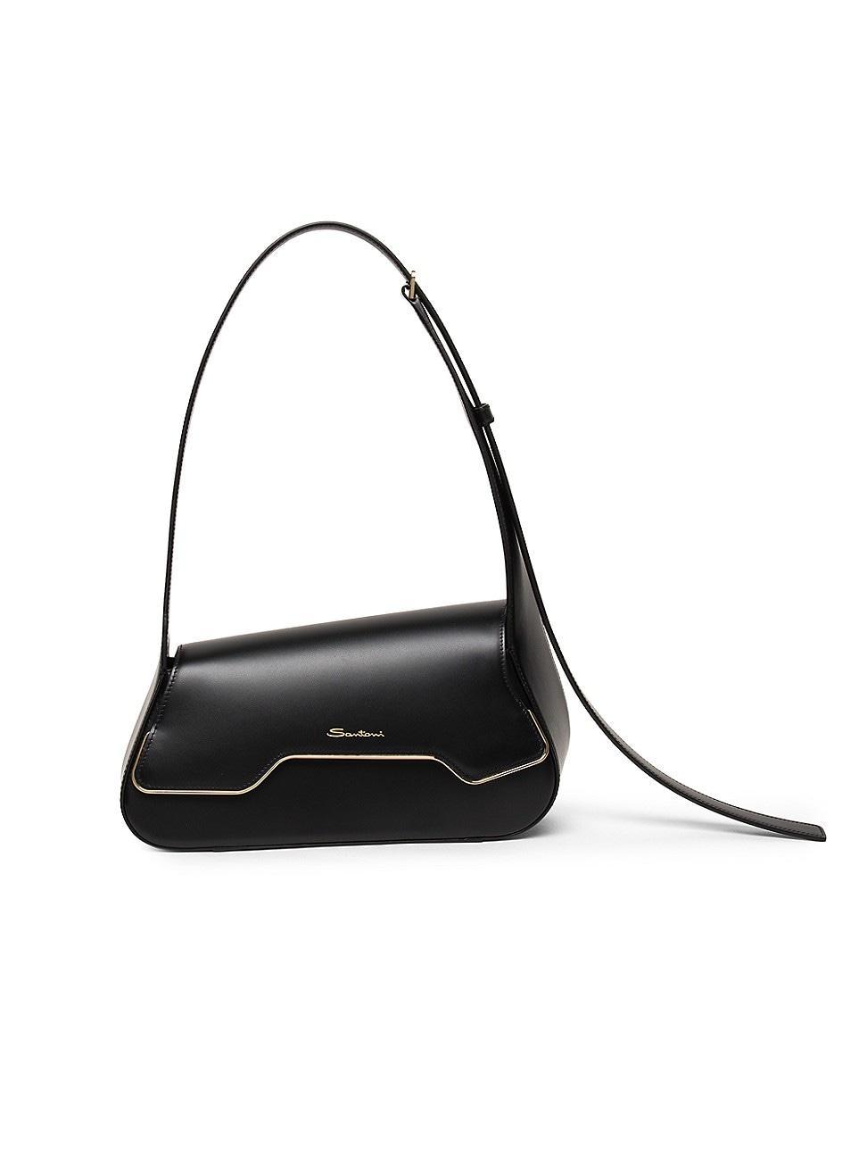 Womens Logo Leather Shoulder Bag Product Image