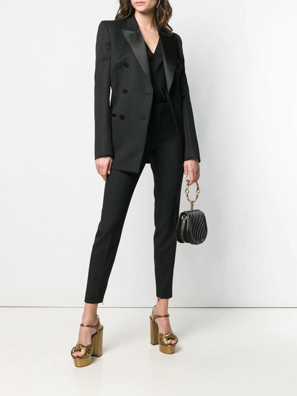 Zip-detail Tuxedo Trousers In Black Product Image