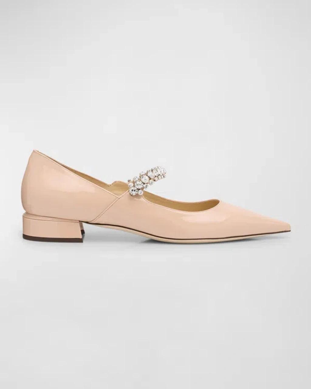 JIMMY CHOO Bing Crystal-strap Ballerina Shoes In Cream Product Image