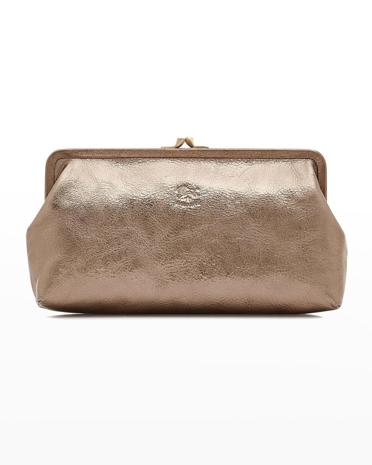 Womens Metallic Leather Clutch Product Image